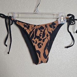 Cupshe Leopard Print Bikini Bottom - Black and Brown‎